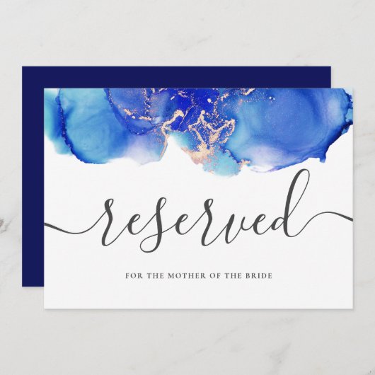 Waterverf Bruiloft Gereserveerd Zitbord Kaart (Voorkant / Achterkant)