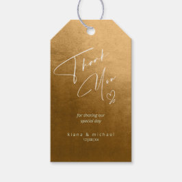 Waterverf bruiloft Hartelijk dank herfst Gold ID78 Cadeaulabel