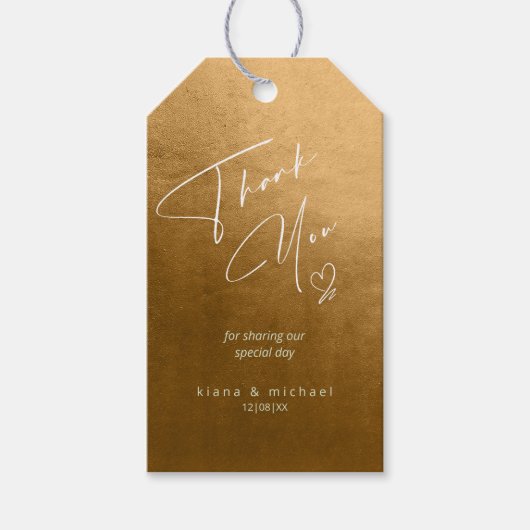 Waterverf bruiloft Hartelijk dank herfst Gold ID78 Cadeaulabel (Voorkant)