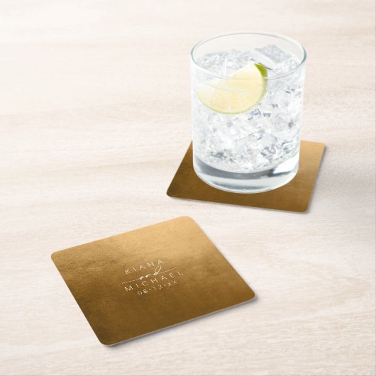 Waterverf Bruiloft Herfst Goud ID786 Kartonnen Onderzetters (Insitu)