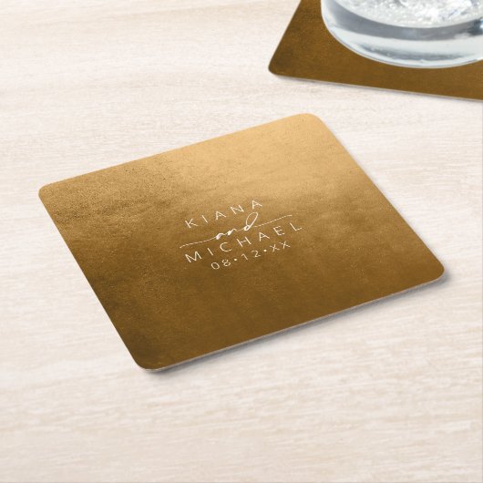 Waterverf Bruiloft Herfst Goud ID786 Kartonnen Onderzetters (Schuin)