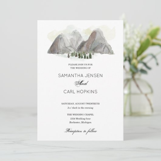 waterverf bruiloft kaart (Staand voorkant)