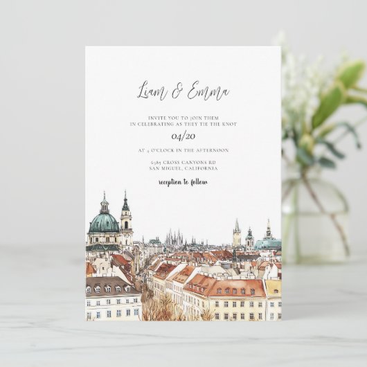  Waterverf bruiloft Kaart (Staand voorkant)