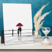 Waterverf bruiloft liefdeskoppel fotoplaat (Zijkant)