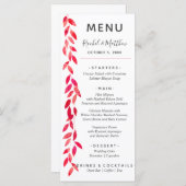 Waterverf bruiloft menu (Voorkant / Achterkant)