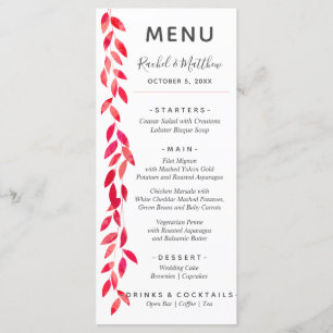 Waterverf bruiloft menu