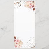 Waterverf bruiloft menu's | Boho Floral Glitter (Achterkant)