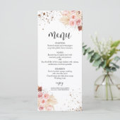 Waterverf bruiloft menu's | Boho Floral Glitter (Staand voorkant)