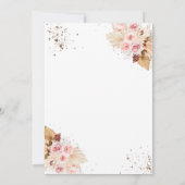 Waterverf bruiloft menu's | Boho Floral Glitter Kaart (Achterkant)