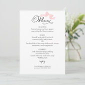 Waterverf bruiloft menu's | Pink Bow-kalligrafie Kaart (Staand voorkant)