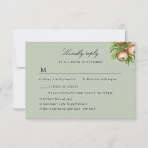 waterverf bruiloft met maaltijdselectie RSVP kaartje