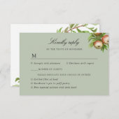 waterverf bruiloft met maaltijdselectie RSVP kaartje (Voorkant / Achterkant)