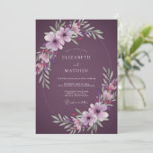 Waterverf Bruiloft met Meadow Plum Kaart (Staand voorkant)