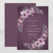 Waterverf Bruiloft met Meadow Plum Kaart (Voorkant / Achterkant)