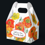 Waterverf bruiloft met oranjerood klaproos bloempa bedankdoosjes<br><div class="desc">Rode Klaproos Aquarel Bloem Patroon Papieren Feestbord. Ontworpen vanuit mijn originele aquarellen.</div>