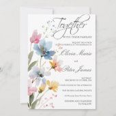 Waterverf bruiloft met wilde bloemen weide kaart (Voorkant)