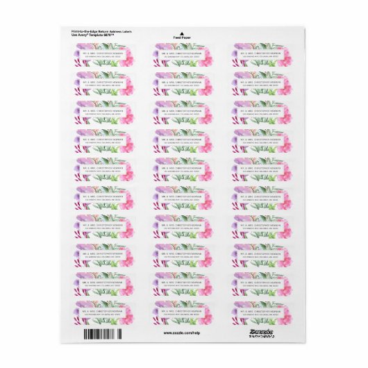 Waterverf bruiloft moderne botanische labels (Full Sheet)