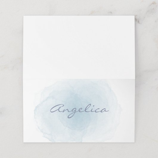 Waterverf bruiloft naam plaatskaartje (Buitenkant ongevouwen)