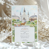 Waterverf bruiloft New Orleans Kaart