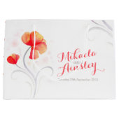 Waterverf bruiloft oranje koppels naam cadeau tas groot cadeauzakje (Voorkant)