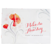 Waterverf bruiloft oranje koppels naam cadeau tas groot cadeauzakje (Achterkant)