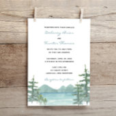 Waterverf bruiloft over bergMeer-thema Kaart