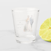 Waterverf bruiloft paar bruiloft shot glas (Achterkant)