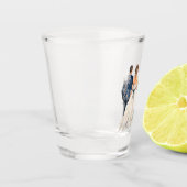 Waterverf bruiloft paar bruiloft shot glas (Links)