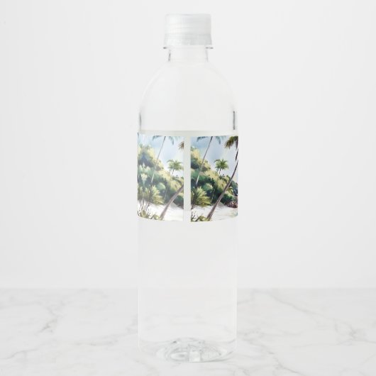 Waterverf bruiloft paar bruiloft waterfles etiket (Achterkant)