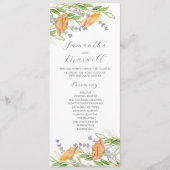 Waterverf bruiloft programma Wildbloemen Programmakaart (Voorkant)