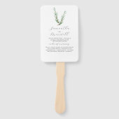 Waterverf bruiloft programma's rozemarijn groen handwaaier (Voorkant)