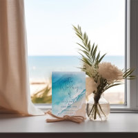 Waterverf bruiloft rond Serene Blue Ocean Beach