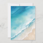 Waterverf bruiloft rond Serene Blue Ocean Beach Kaart (Achterkant)