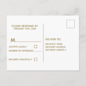 Waterverf bruiloft RSVP kaart met witte rozen (Achterkant)