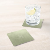 Waterverf Bruiloft Sage Groen ID786 Vierkant Papie Kartonnen Onderzetters (Insitu)
