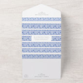 Waterverf Bruiloft Santorini Griekenland met Rsvp All In One Uitnodiging (Buitenkant)