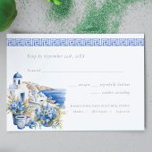 Waterverf bruiloft Santorini RSVP Kaartje