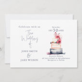 Waterverf bruiloft taart illustratie kaart (Voorkant)