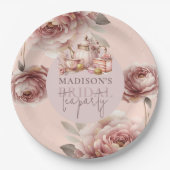 Waterverf Bruiloft Theeshower Persoonlijk Papieren Bordje (Voorkant)