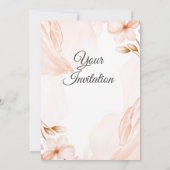 Waterverf bruiloft uitnodiging, roze kaart (Achterkant)