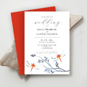 Waterverf bruiloft uitnodigingen rode libellen