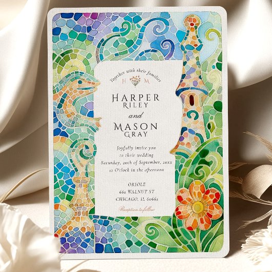 Waterverf bruiloft van Gaudí Kaart