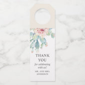 Waterverf bruiloft vetplanten. Cactus bedankt Flessenhanger (Voorkant)