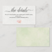 Waterverf bruiloft — Website met sluitingskaart Informatiekaartje (Voorkant / Achterkant)