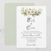 Waterverf bruiloft witte madeliefjes kaart (Voorkant / Achterkant)