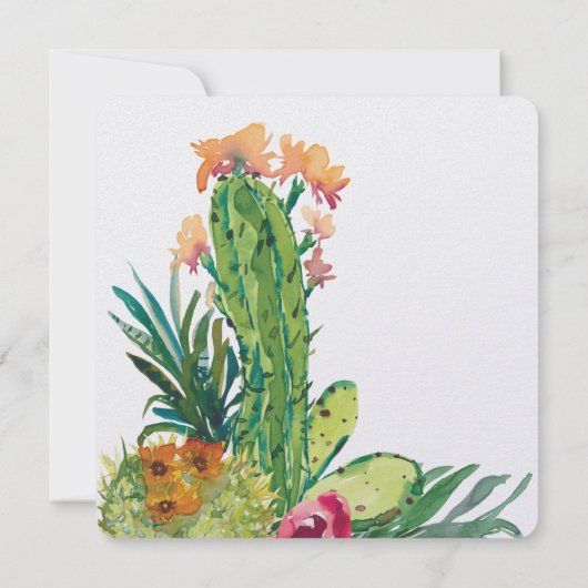 Waterverf bruiloft woestijn Cactus Kaart (Achterkant)