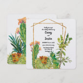 Waterverf bruiloft woestijn Cactus Kaart (Voorkant / Achterkant)