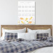 Waterverf Bruiloft Zitkaarten Wildflower Thema Canvas Afdruk (Insitu (Slaapkamer))