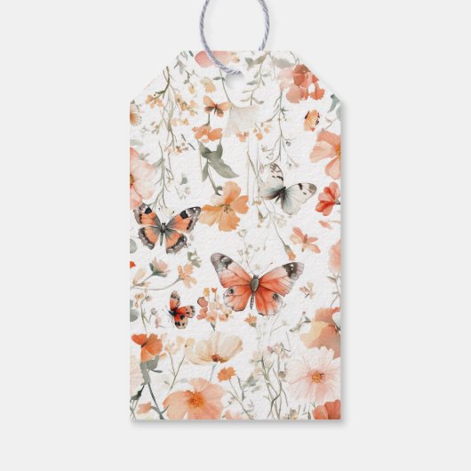 Waterverf Bruilofts Bruidsmeisjesontbijt Vlinderme Cadeaulabel (Achterkant)