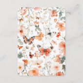 Waterverf bruiloftsdouche Butterfly Meadow QR-code Informatiekaartje (Achterkant)